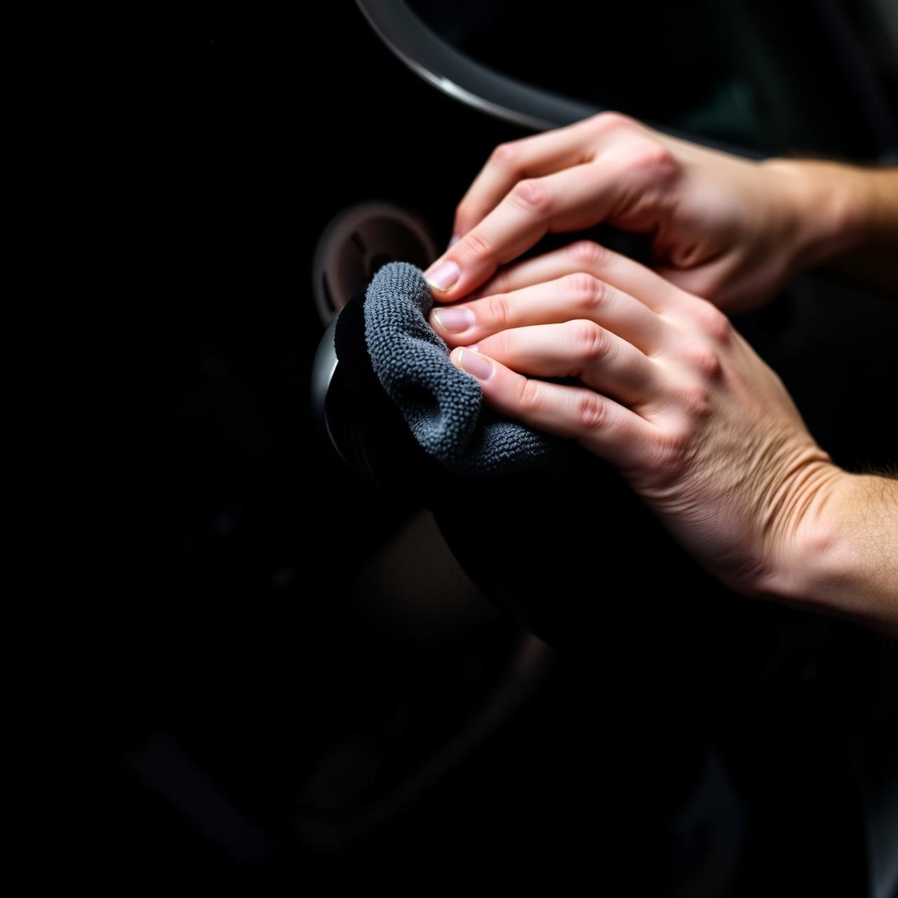 Hand poliert glänzenden Autolack